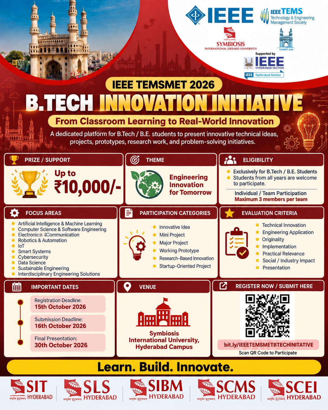 IEEE TEMSMET 2026 B.Tech Innovation Initiative pamphlet
