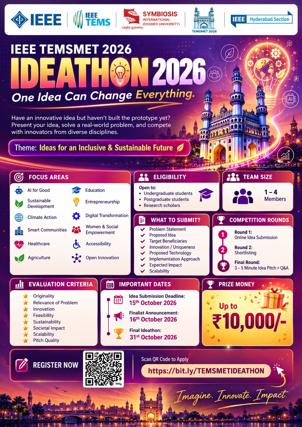 IEEE TEMSMET 2026 Ideathon 2026 poster